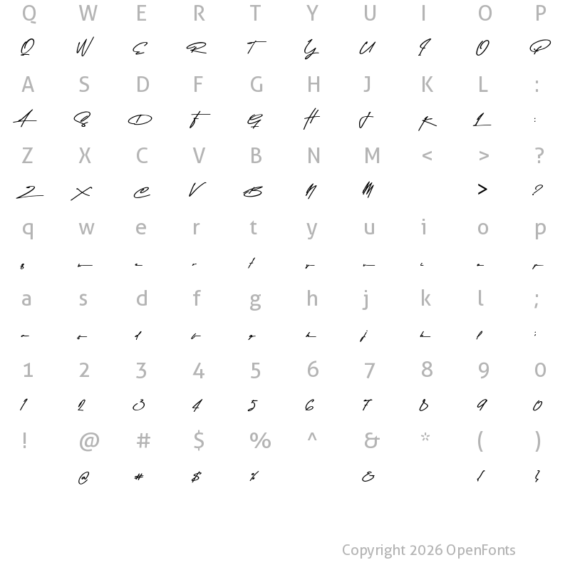 Character Map of Asem Kandis Regular