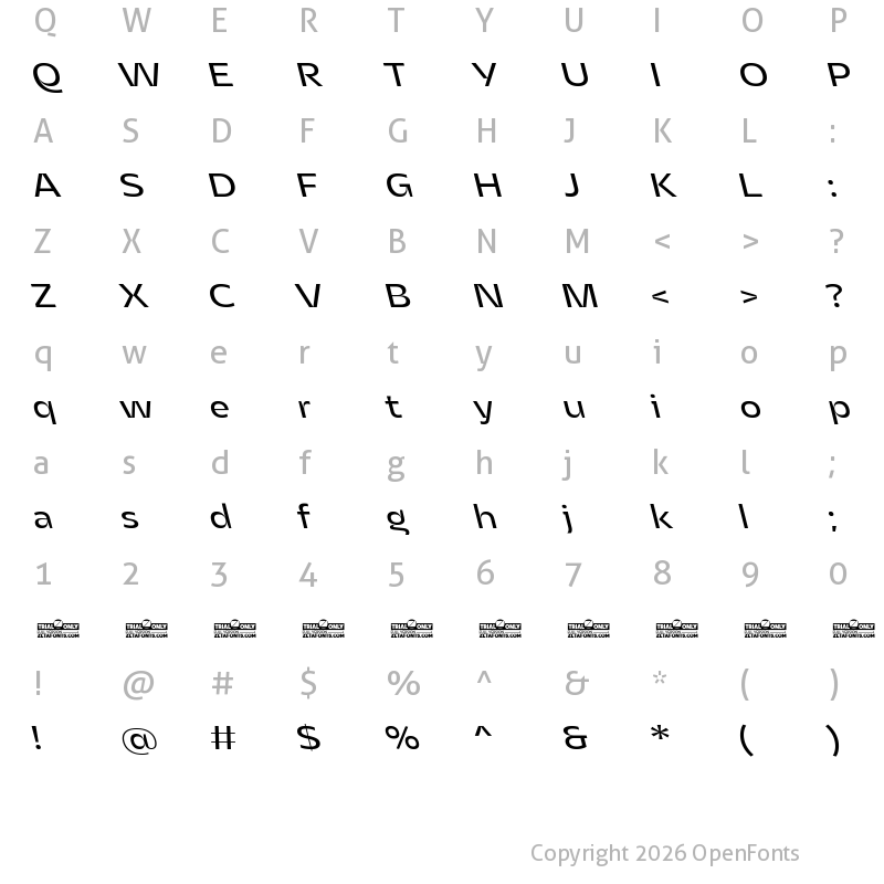 Character Map of Asgard Trial Fit Regular Backslant