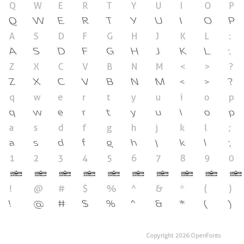 Character Map of Asgard Trial Fit Xlight Backslant