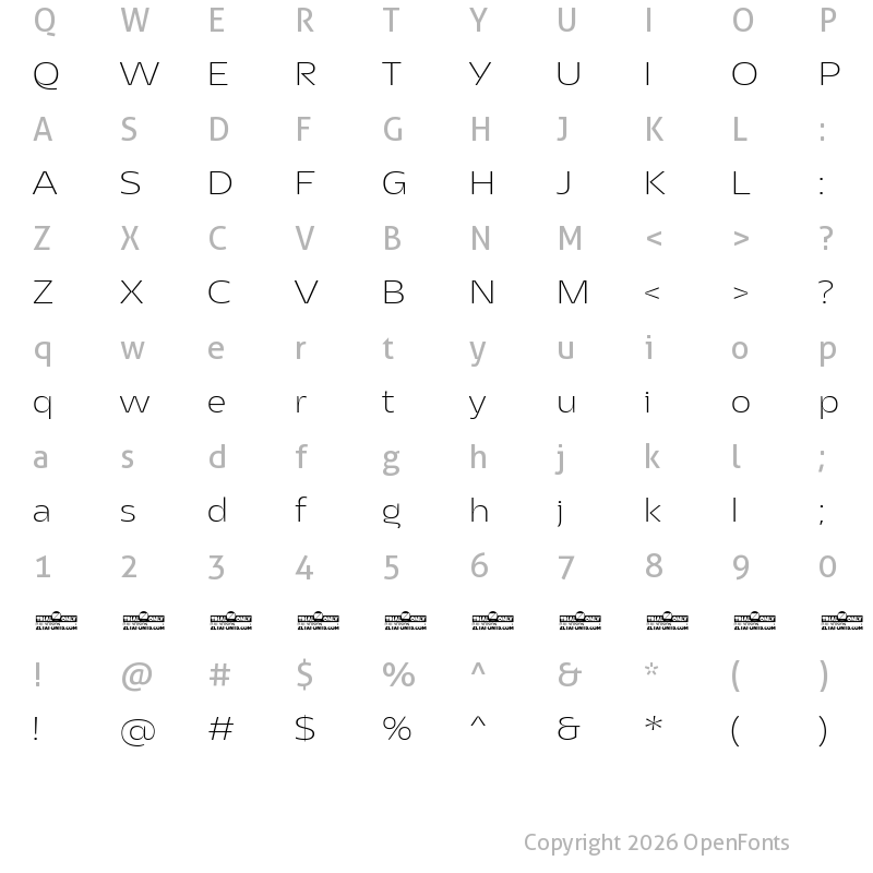 Character Map of Asgard Trial Fit Xlight
