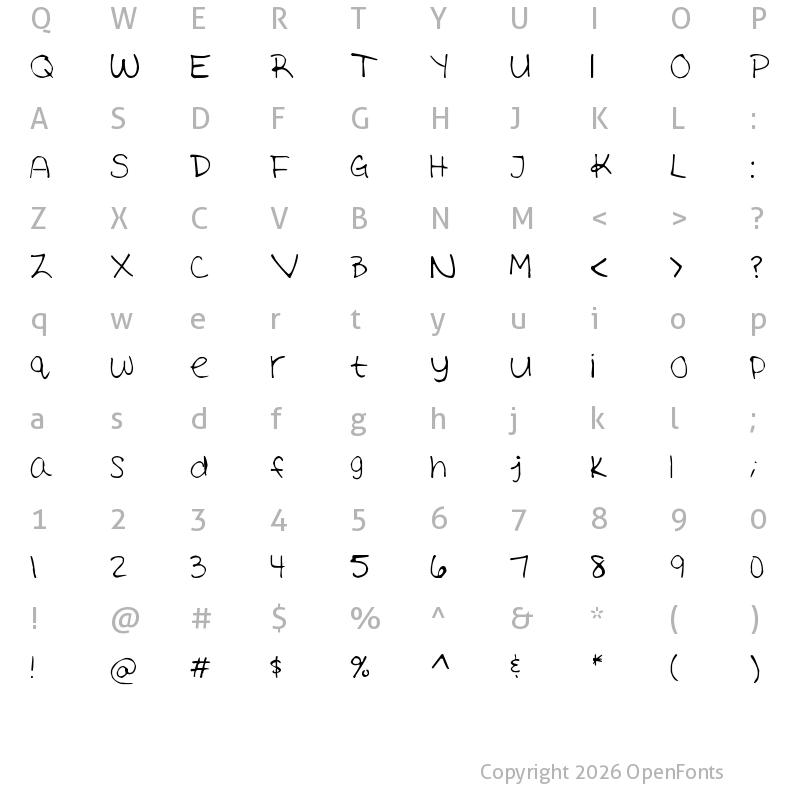 Character Map of Ashley Marie Regular