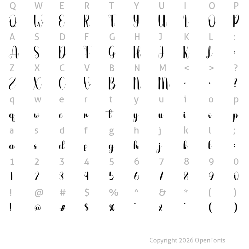 Character Map of Asia Regular