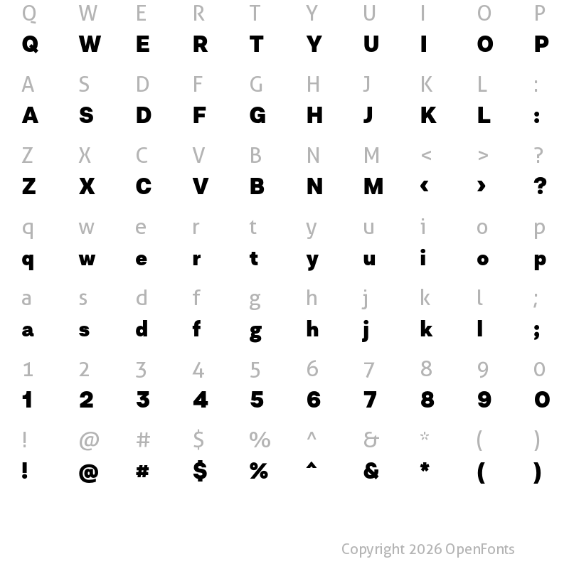 Character Map of Asket ExtraBold