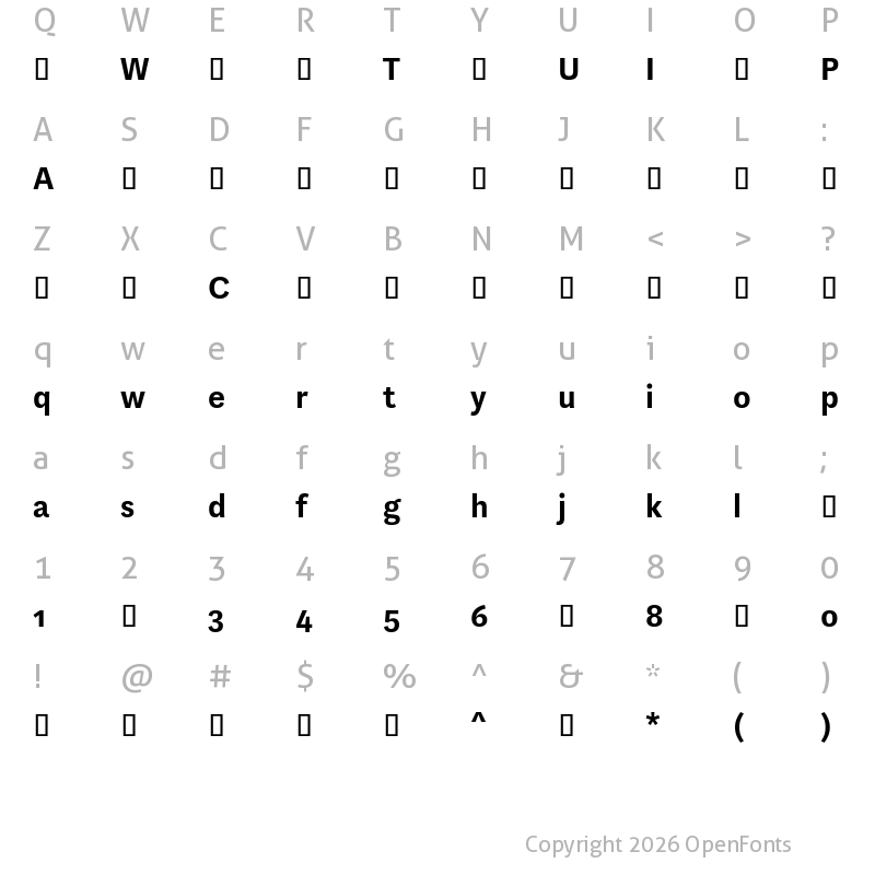 Character Map of Aspen-Bold ?