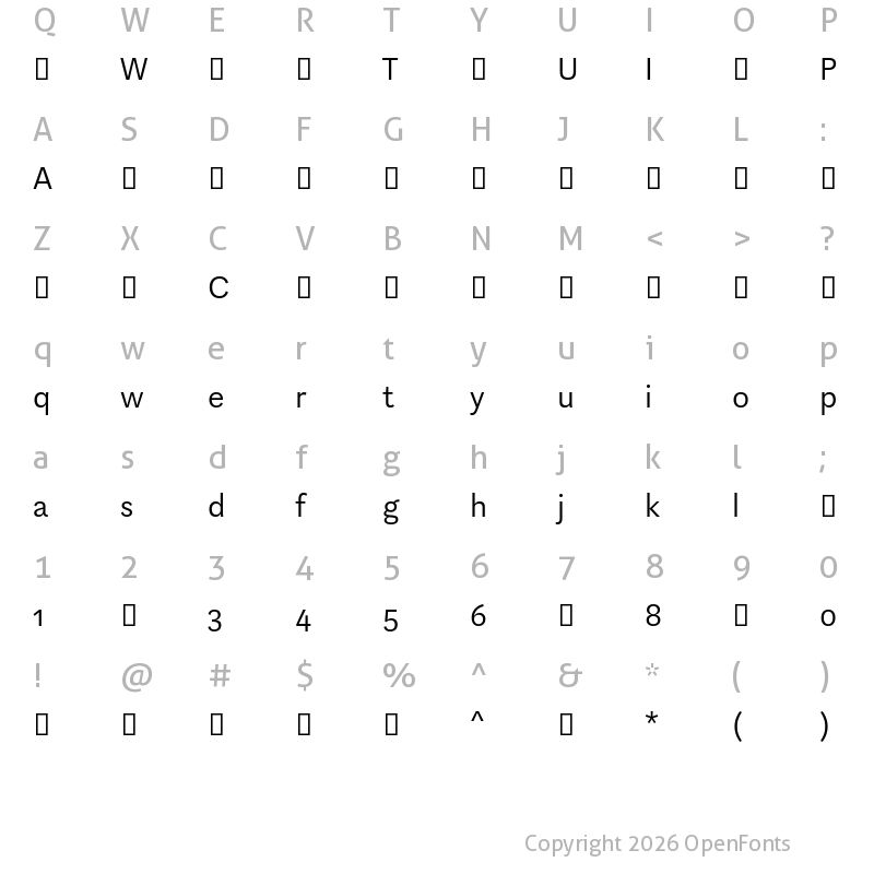 Character Map of Aspen-Light ?