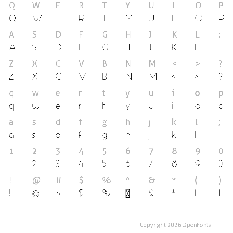 Character Map of Aspergit Regular