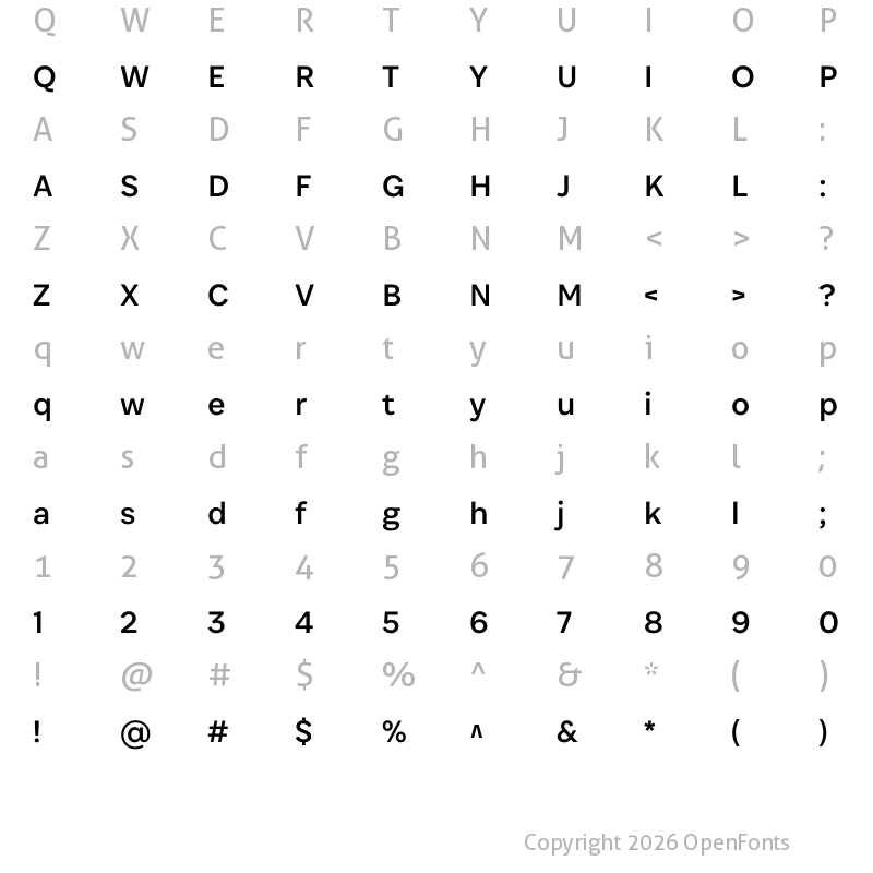 Character Map of Associate Sans Regular