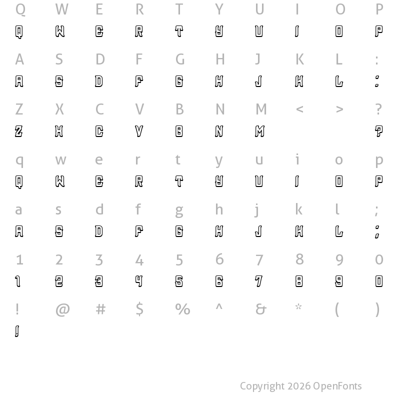 Character Map of Assyrian 3D Regular