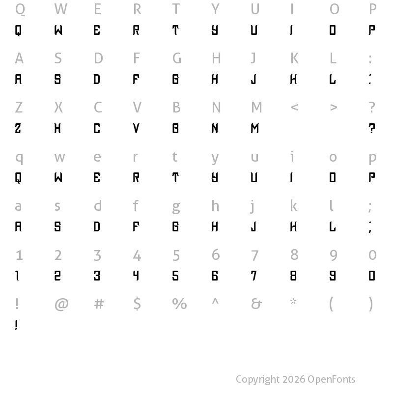 Character Map of Assyrian Regular