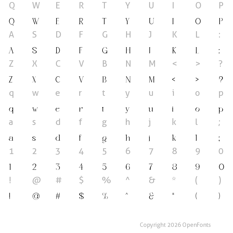 Character Map of Astaken Regular