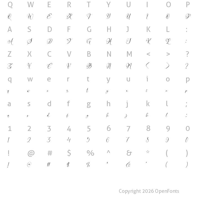 Character Map of Astanayla Regular