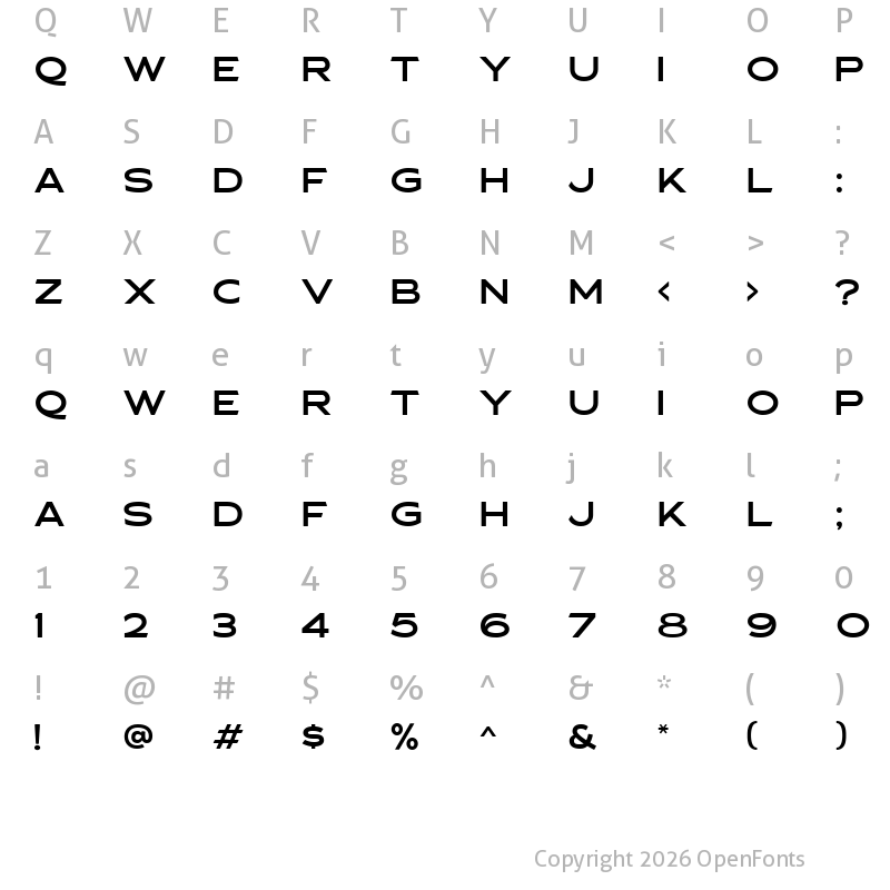Character Map of Asterone DEMO Regular