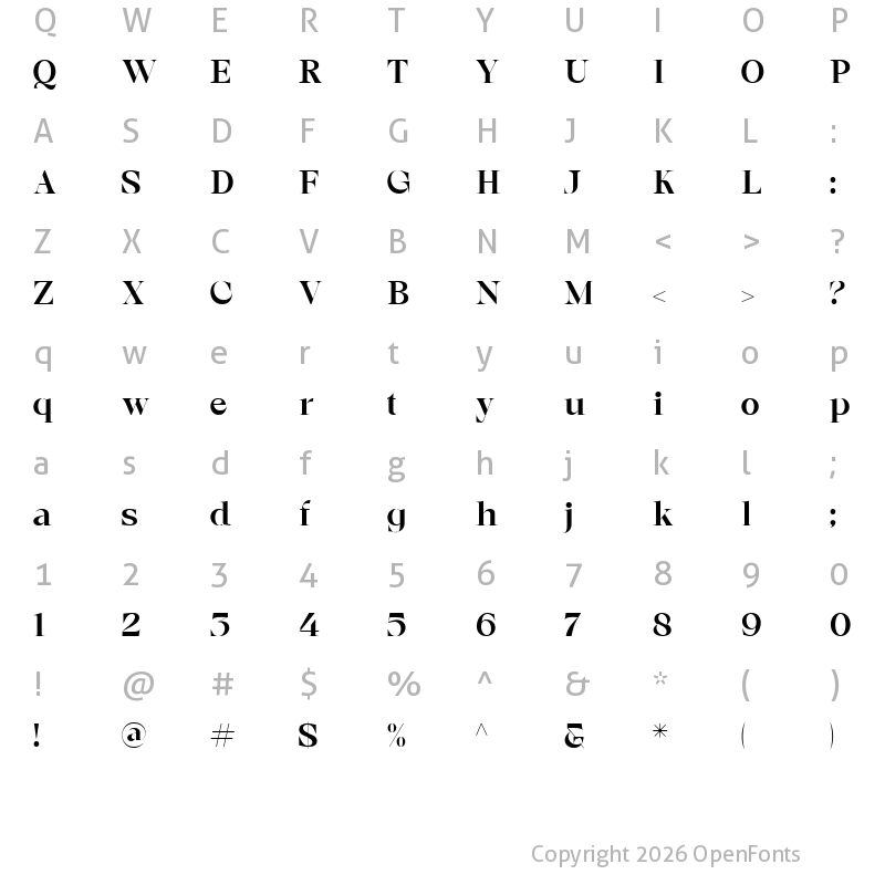 Character Map of Astonia Regular
