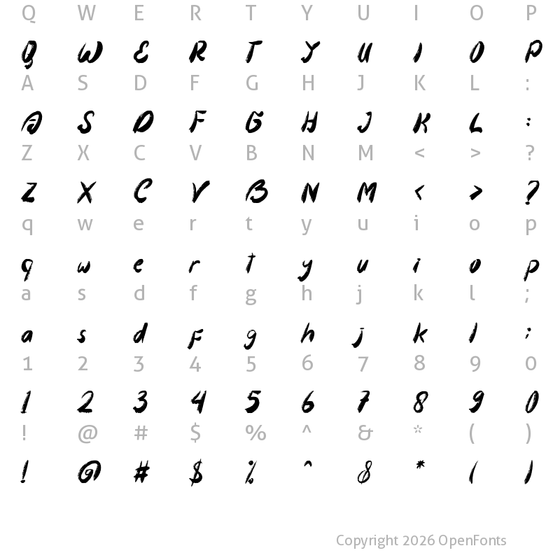 Character Map of Astrab Regular
