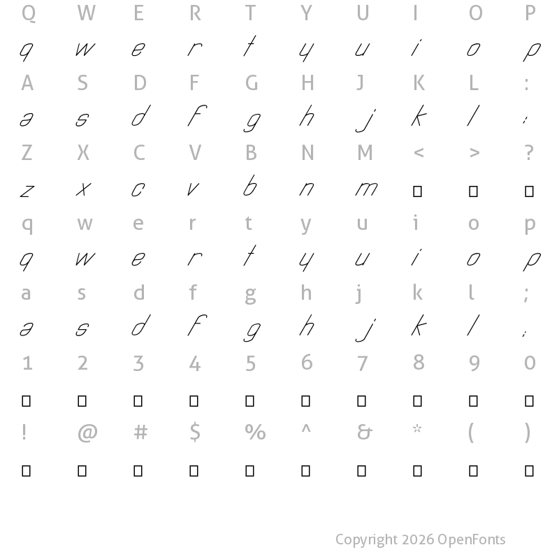 Character Map of Astralia Medium