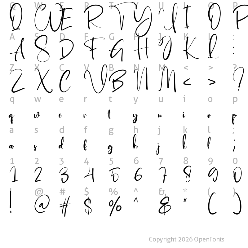 Character Map of Astrography Regular