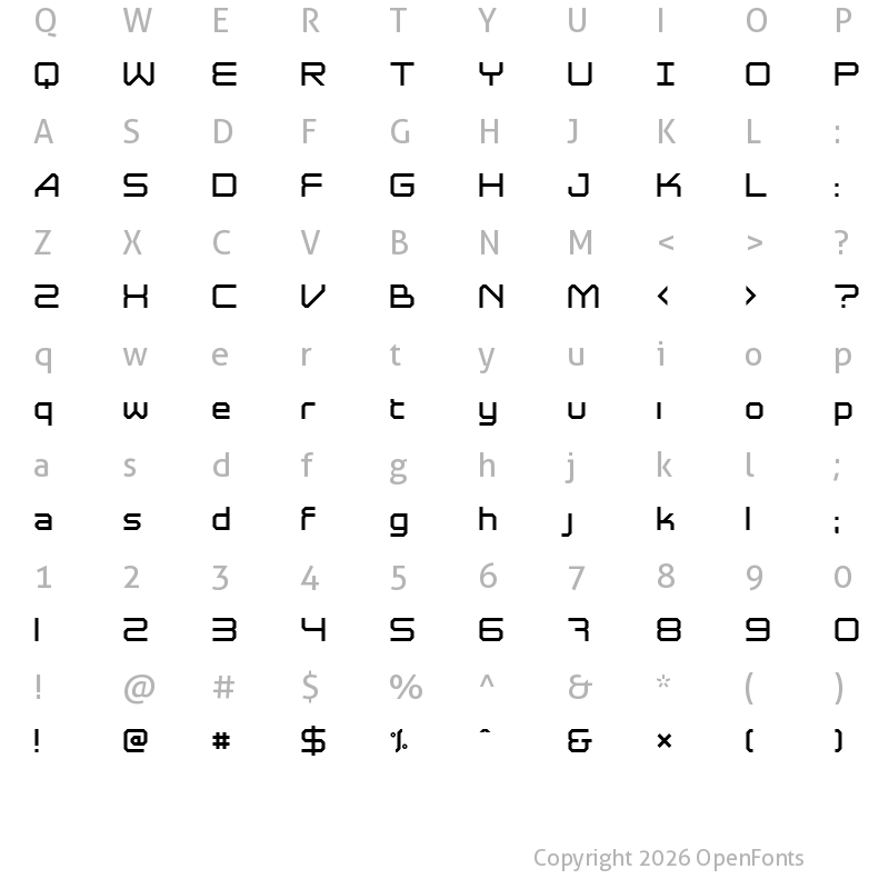 Character Map of Astrolyte Regular