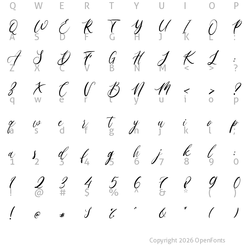 Character Map of Astta Regular