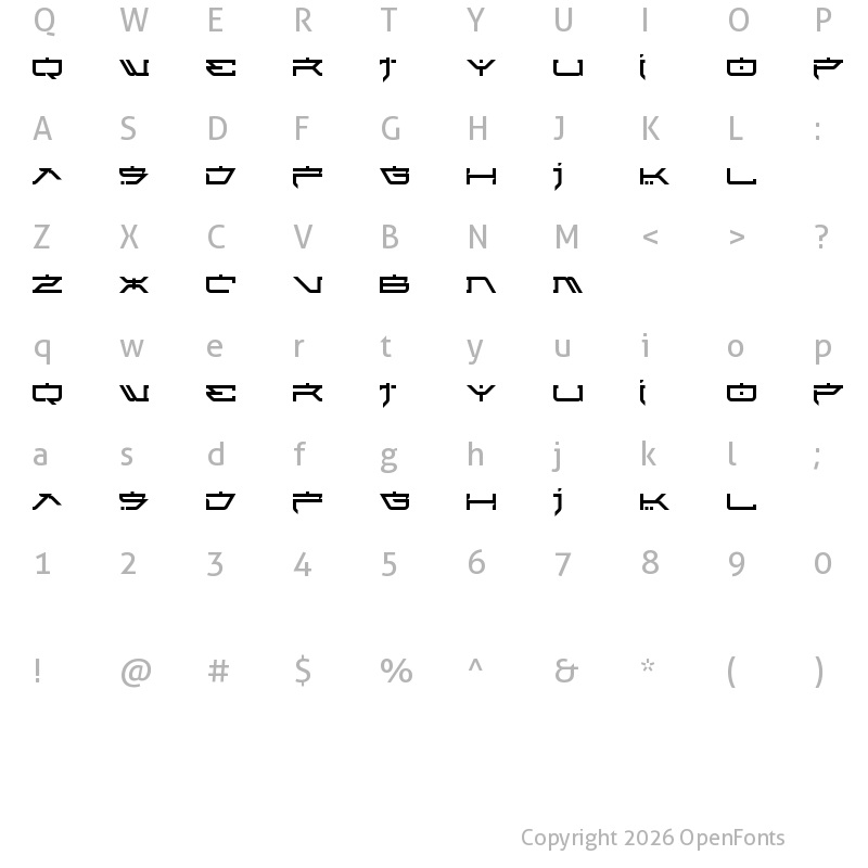 Character Map of Atari Kids Regular