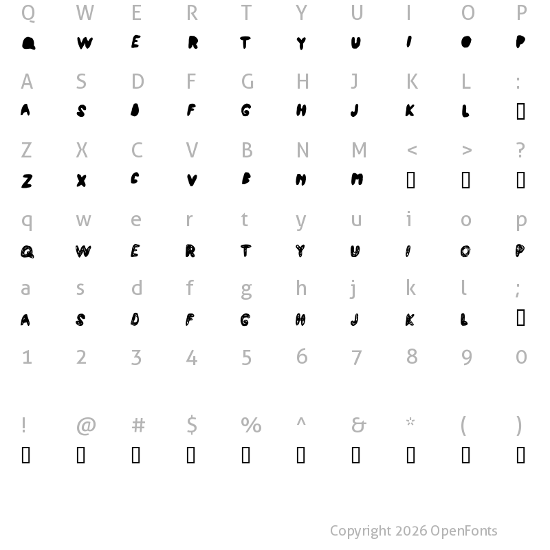 Character Map of Atchy Regular