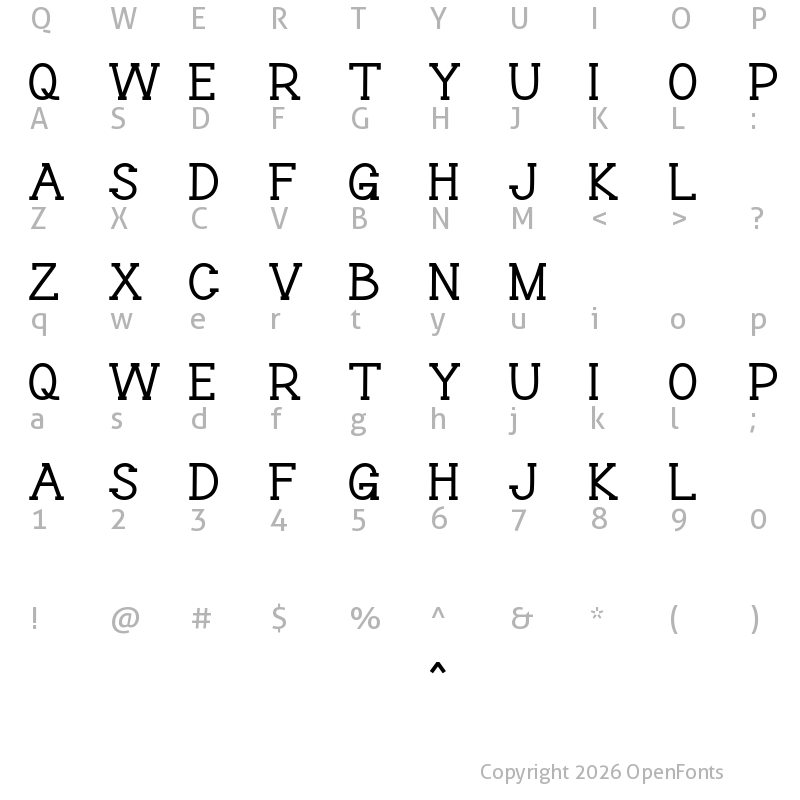 Character Map of Aterline Bold