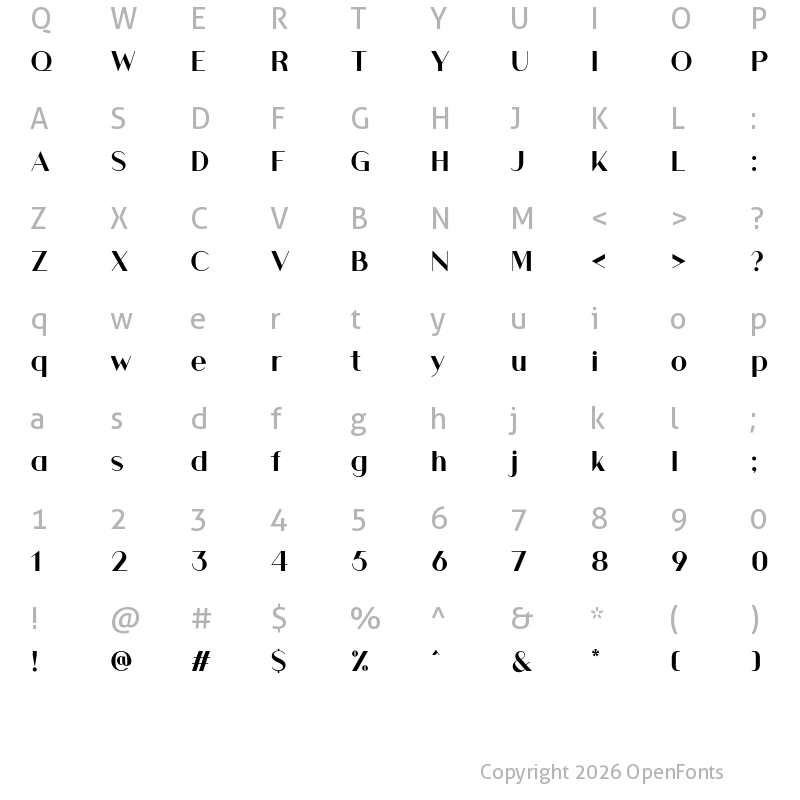 Character Map of Athena SemiBold