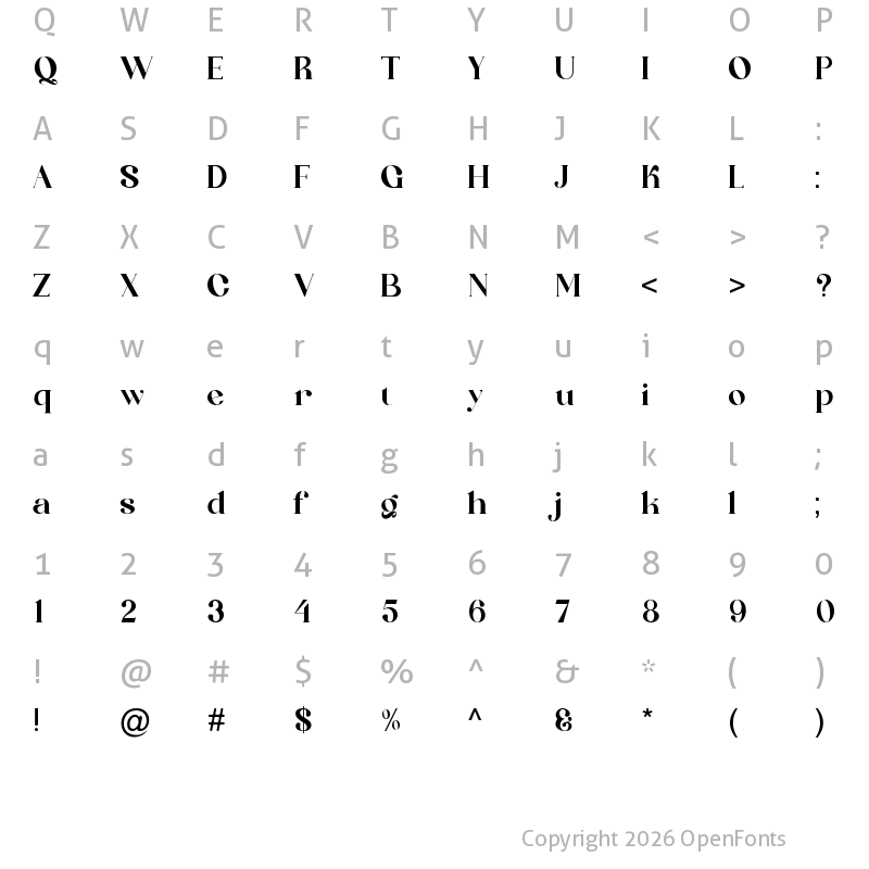 Character Map of Athios Regular