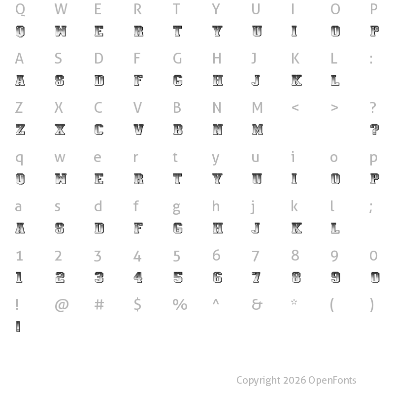 Character Map of Athletica Regular