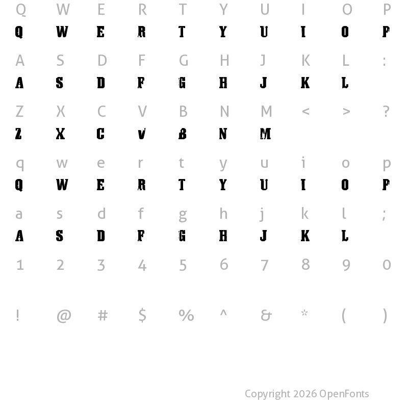 Character Map of AthleticTown v0.1 Regular
