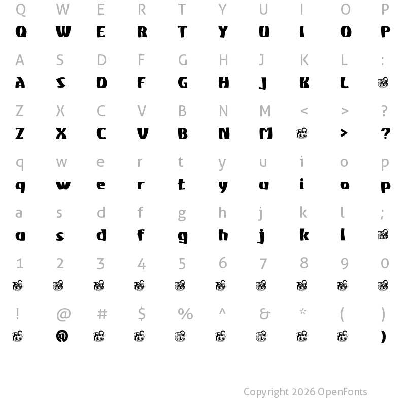 Character Map of Atiku personal use Black