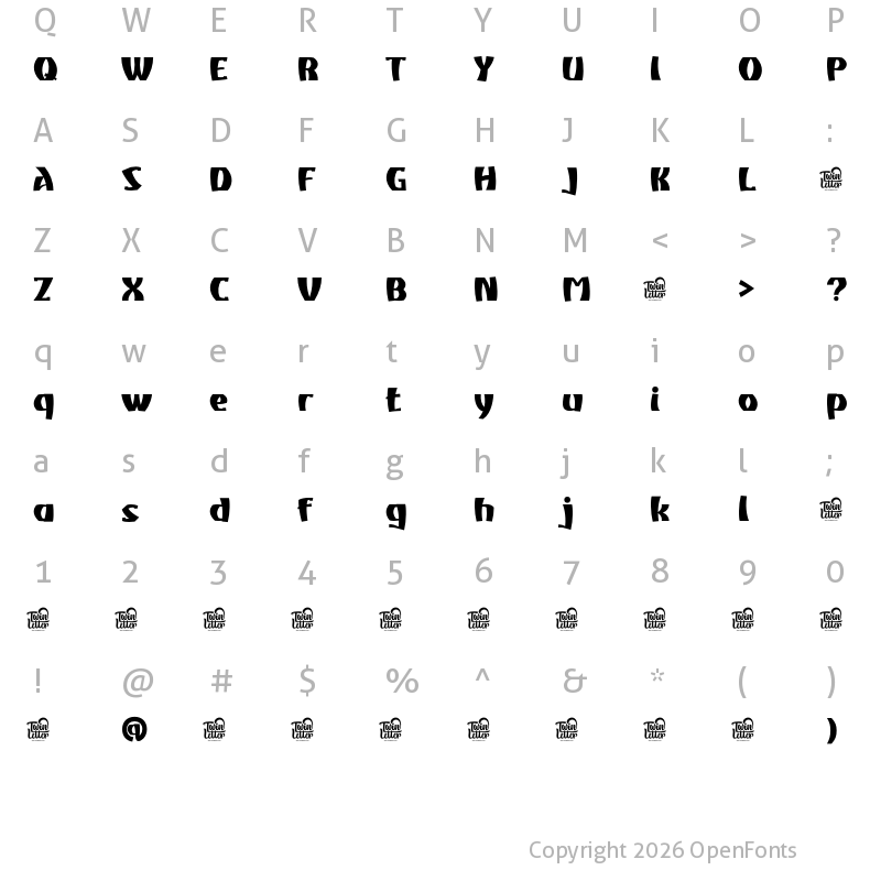 Character Map of Atiku personal use Extra Bold