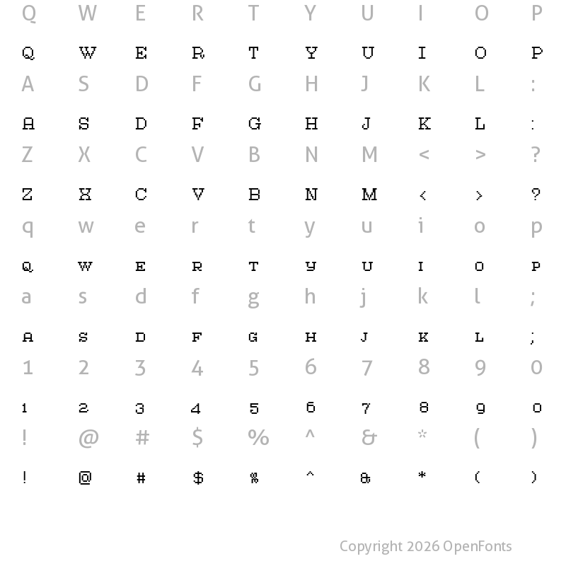 Character Map of Atlantis Regular Small Caps
