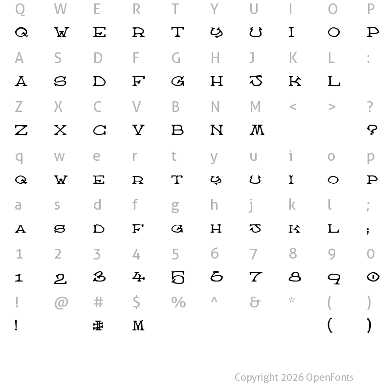 Character Map of Atlas of the Magi Regular