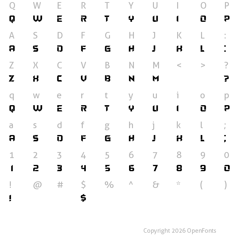 Character Map of Atlas Regular