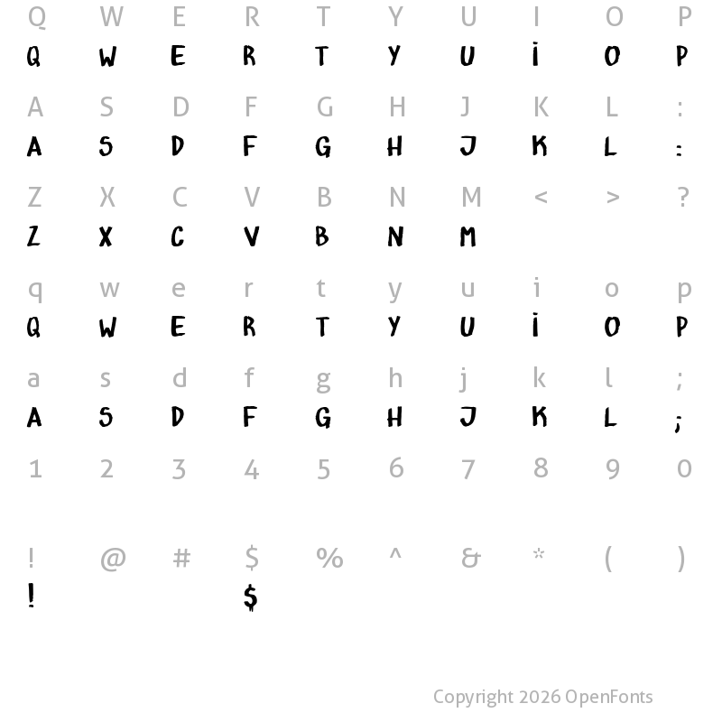 Character Map of AT?MICO Regular