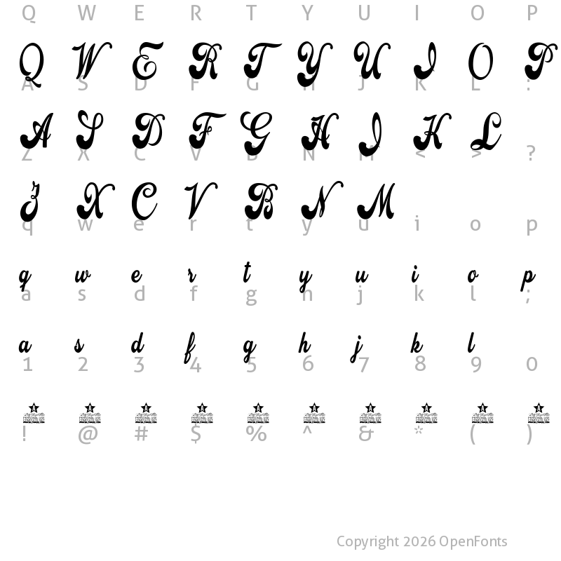 Character Map of Attraction Personal Use Regular