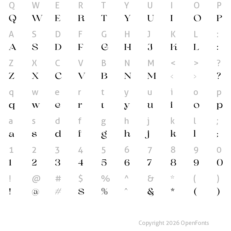 Character Map of Augify Demo Regular