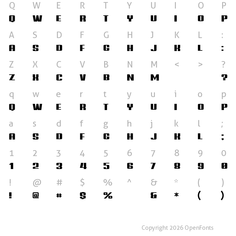 Character Map of Augsburg Regular