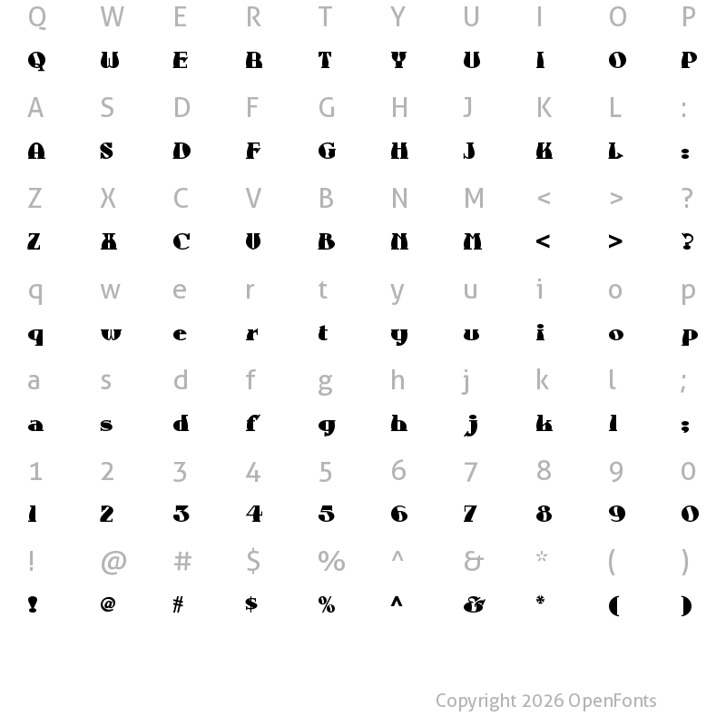 Character Map of Aunt Bertha NF Regular