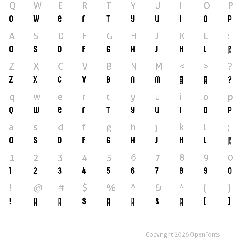 Character Map of Aurelio Unicase_Trial