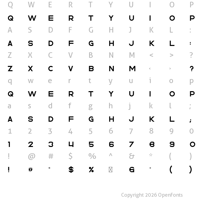 Character Map of Aurinda Regular