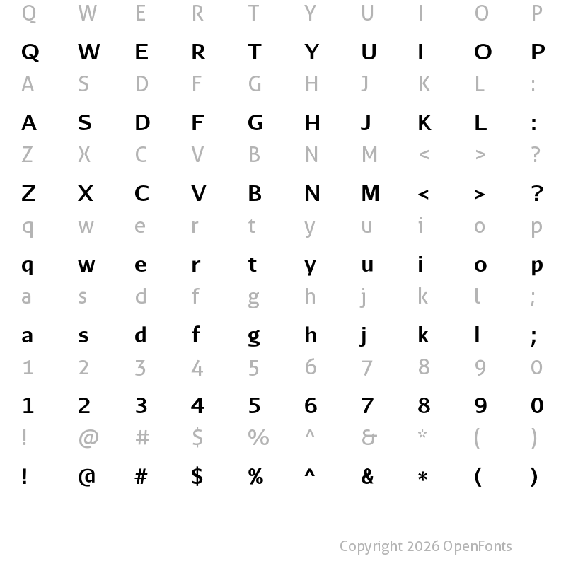 Character Map of Aurulent Sans Bold