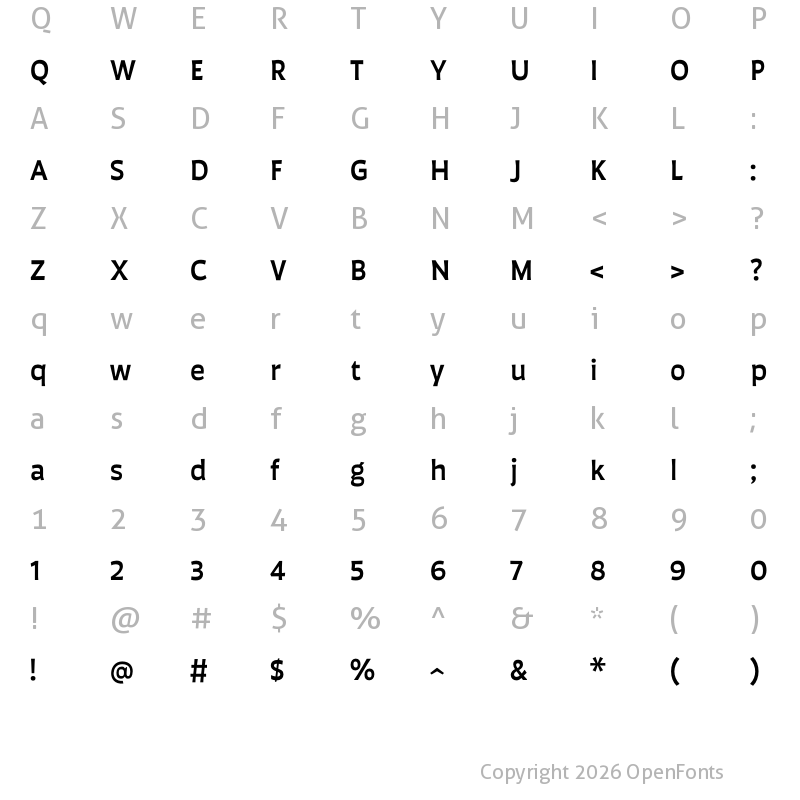 Character Map of Auster Medium