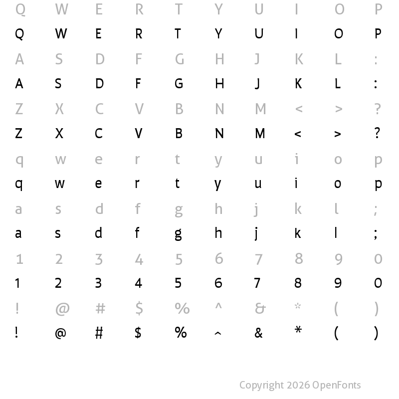 Character Map of AusterRounded-Regular Regular