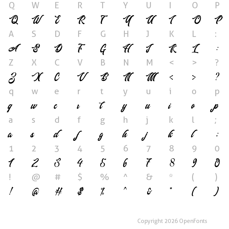 Character Map of Authem Regular
