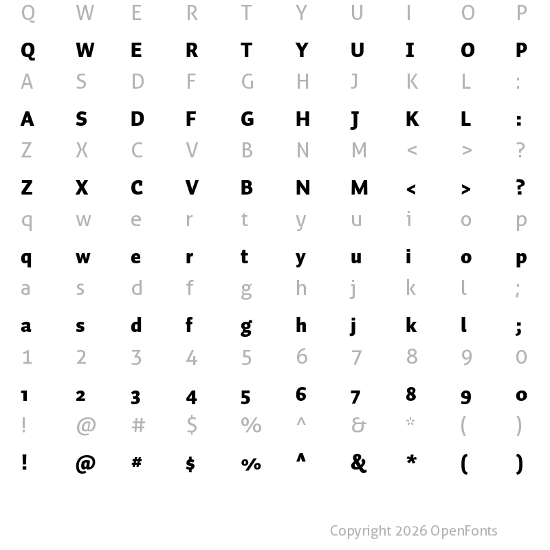 Character Map of Auto Pro Black