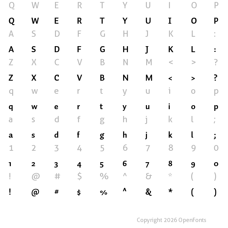 Character Map of Auto Pro Bold