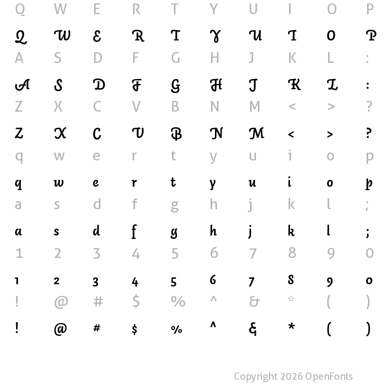 Character Map of Auto Pro Bold Italic 3