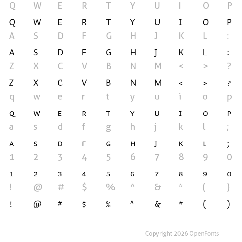 Character Map of Auto Pro Regular Small Caps