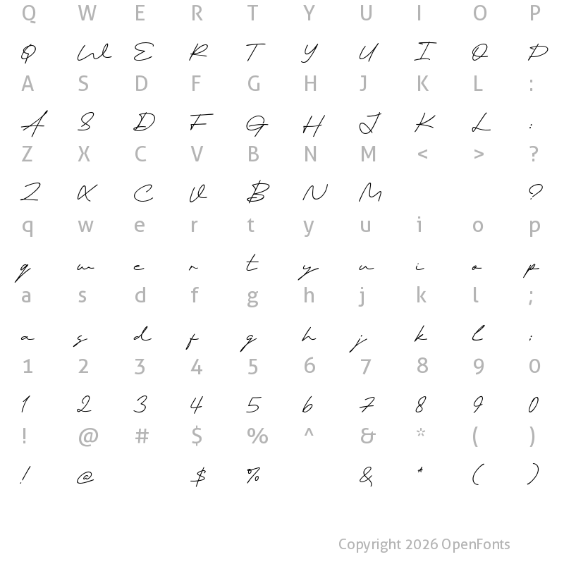 Character Map of Autonesia Regular